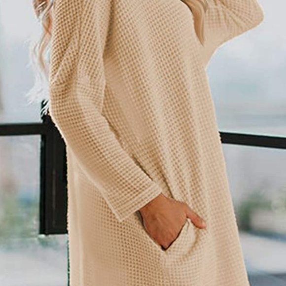 Miholl Waffle Knit Cowl Neck Dress - Picture 7 of 8